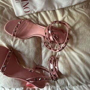 Valentino Rockstud leather and PVC sandals